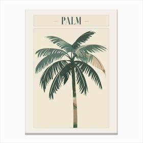Palm Tree Minimal Japandi Illustration 4 Poster Canvas Print