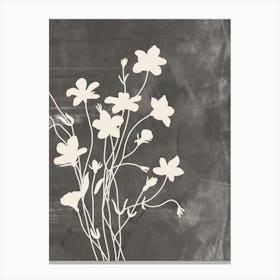 Wildflowers In Gray, Minimalist Botanical Canvas Print