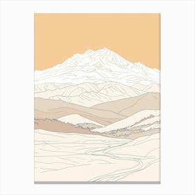 Mount Olympus Macedonia Color Line Drawing (1) Canvas Print