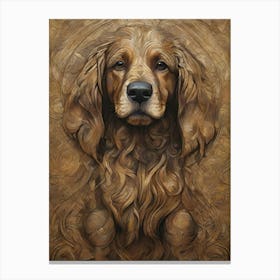 Abstract Art Of Golden Dog Canvas Print