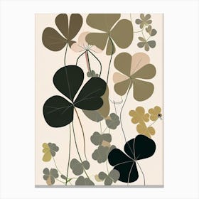 Wood Sorrel Wildflower Modern Muted Colours Canvas Print
