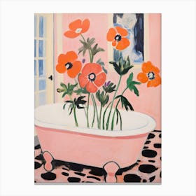 A Bathtube Full Of Anemone In A Bathroom 1 Canvas Print