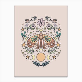 Magical Moon Moth | Blush Pink Canvas Print