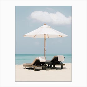 Beach Umbrella Cabana Canvas Print