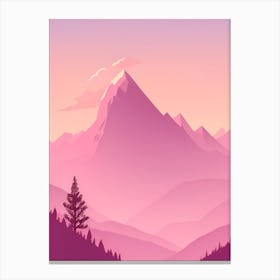 Misty Mountains Vertical Background In Pink Tone 84 Canvas Print