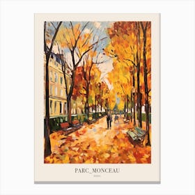 Autumn City Park Painting Parc Monceau Paris France 1 Poster Canvas Print