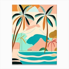 Bora Bora French Polynesia Muted Pastel Tropical Destination Canvas Print
