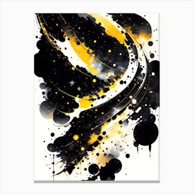 Abstract Black And Yellow Painting Canvas Print