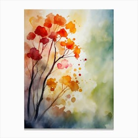 Watercolor Of Autumn Trees 6 Canvas Print