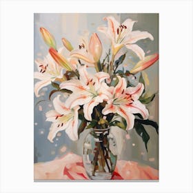 Lily Flower Still Life Painting 4 Dreamy Canvas Print