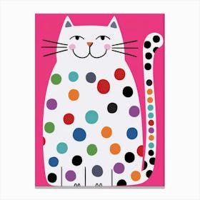 Polka Dot Cat 6 Canvas Print