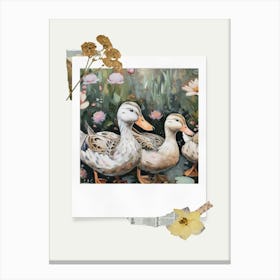 Scrapbook Ducks Fairycore Painting 1 Canvas Print