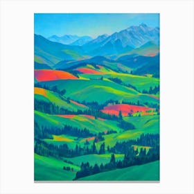Tatra National Park Poland Blue Oil Painting 2  Canvas Print