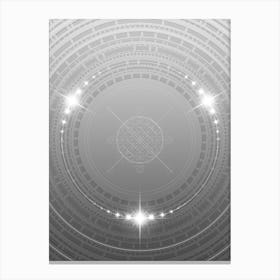 Geometric Glyph in White and Silver with Sparkle Array n.0131 Canvas Print