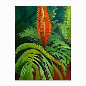 Japanese Tassel Fern Cézanne Style Canvas Print