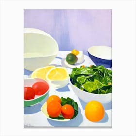 Collard Greens Tablescape vegetable Canvas Print