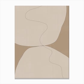 Minimalist Line Abstract beige neutral Sand Art Abstract Landscape Canvas Print