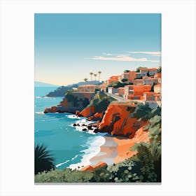 Abstract Illustration Of Sorrento Back Beach Australia Orange Hues 1 Canvas Print
