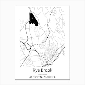 Rye,United Kingdom Minimalist Map Canvas Print