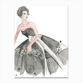 Vintage Lace Dress Fashion Couture Canvas Print