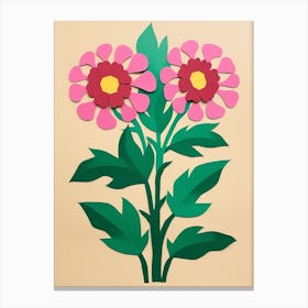 Cut Out Style Flower Art Asters 4 Canvas Print