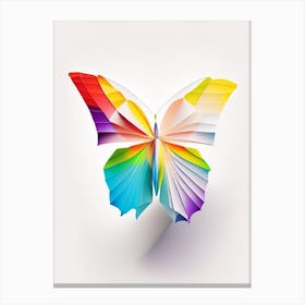 Butterfly On Rainbow Origami Style 1 Canvas Print
