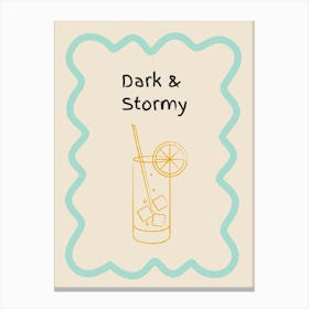 Dark & Stormy Doodle Poster Teal & Orange Canvas Print