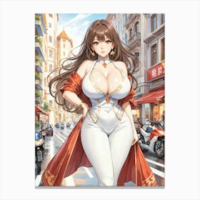 Sexy Anime Girl Painting (21) Canvas Print