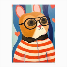 Little Squirrel 1 Wearing Sunglasses Canvas Print