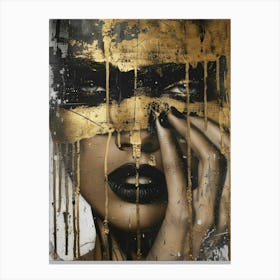 Gold And Black 48 Canvas Print