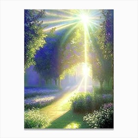 Versailles Gardens, France Classic Monet Style Painting Canvas Print