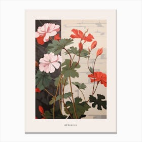 Flower Illustration Geranium 4 Poster Canvas Print