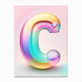 C, Alphabet Bubble Rainbow 4 Canvas Print