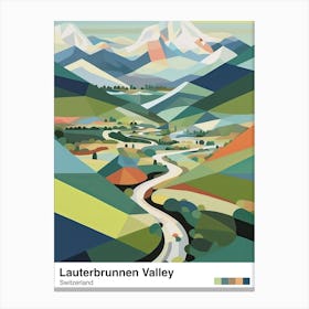 Mountains And Valley   Geometric Vector Illustration 2 Poster Canvas Print