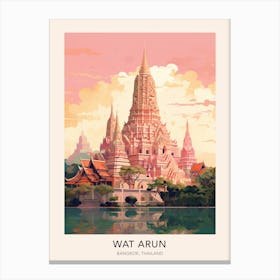 The Wat Arun Bangkok Thailand Travel Poster Canvas Print