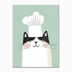 Cute Cat Chef Kids Art Canvas Print