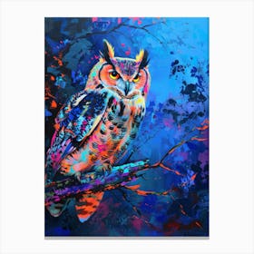 Owl On A Branch Canvas Print