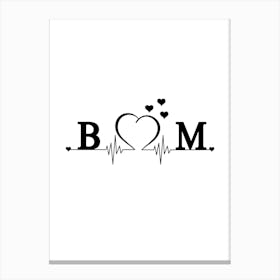 Personalized Couple Name Initial B And M Monogram Canvas Print