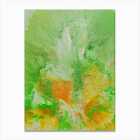Abstract Painting, Acrylic On Canvas, Green Color Canvas Print