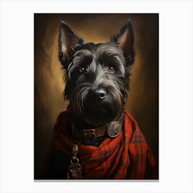 Portrait Of Scottish Terrier (Old Master) Canvas Print