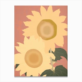 Sunflowers Flower Big Bold Illustration 3 Canvas Print