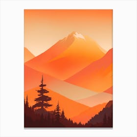 Misty Mountains Vertical Composition In Orange Tone 54 Canvas Print