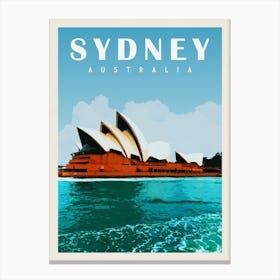 Sydney Australia Travel Poster Canvas Print