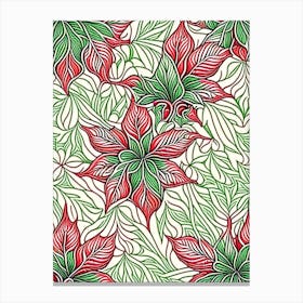 Poinsettia Leaf William Morris Inspired Canvas Print