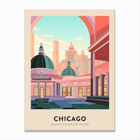 Museum Of Sciene And Industry Chicago Travel Poster Canvas Print