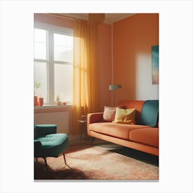 Orange Living Room ~ Reimagined 1 Canvas Print