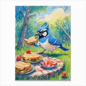 Blue Jay Picnic 2 Canvas Print