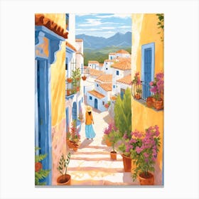 Chefchaouen Morocco 2 Illustration Canvas Print