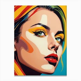 Woman Portrait In The Style Of Pop Art (26) Canvas Print