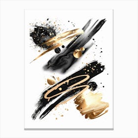 Gold And Black Abstract Painting 87 Canvas Print